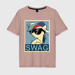 Мужская футболка оверсайз Rainbow Dash swag