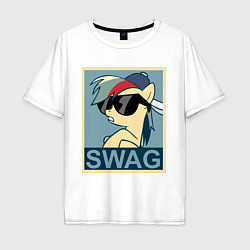 Футболка оверсайз мужская Rainbow Dash swag, цвет: белый