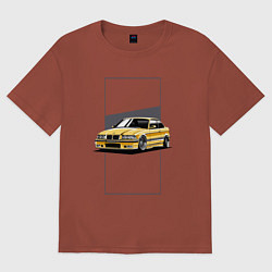 Футболка оверсайз мужская BMW E36, цвет: кирпичный