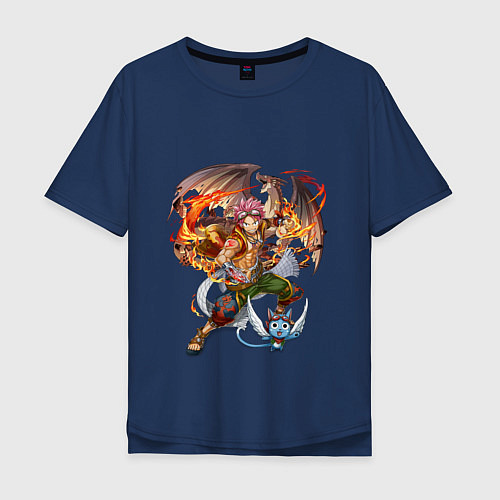 Мужская футболка оверсайз Fayri Tail / Тёмно-синий – фото 1