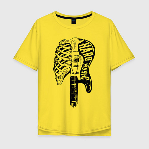 Мужская футболка оверсайз Hard rock / Желтый – фото 1