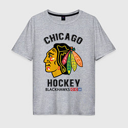 Футболка оверсайз мужская CHICAGO BLACKHAWKS NHL, цвет: меланж