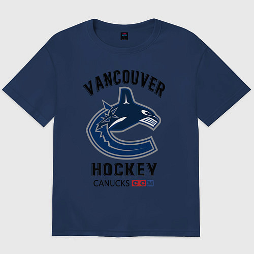 Мужская футболка оверсайз VANCOUVER CANUCKS NHL / Тёмно-синий – фото 1