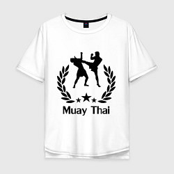 Футболка оверсайз мужская Muay Thai: High Kick, цвет: белый