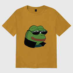 Футболка оверсайз мужская Pepe в очках EZ, цвет: горчичный