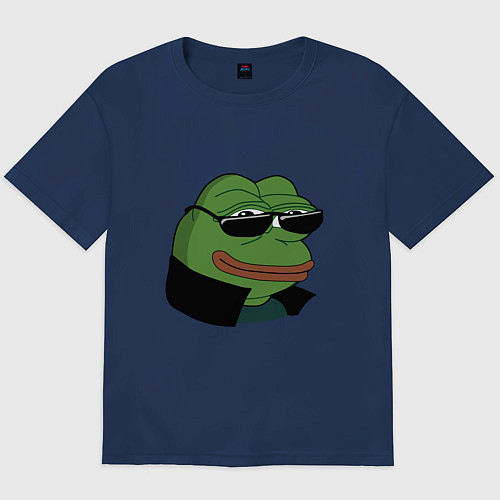 Мужская футболка оверсайз Pepe в очках EZ / Тёмно-синий – фото 1