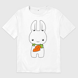Мужская футболка оверсайз Зайчик с морковкой