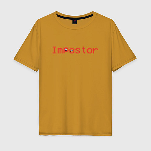 Мужская футболка оверсайз Among Us Impostor / Горчичный – фото 1