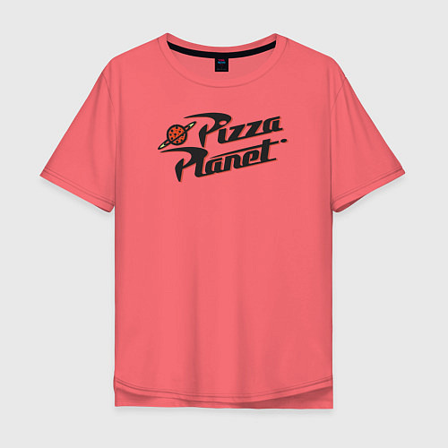Мужская футболка оверсайз Pizza Planet / Коралловый – фото 1