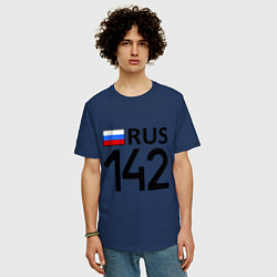 Футболка оверсайз мужская RUS 142, цвет: тёмно-синий — фото 2