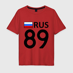Футболка оверсайз мужская RUS 89, цвет: красный