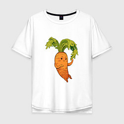 Футболка оверсайз мужская Милая морковка, цвет: белый