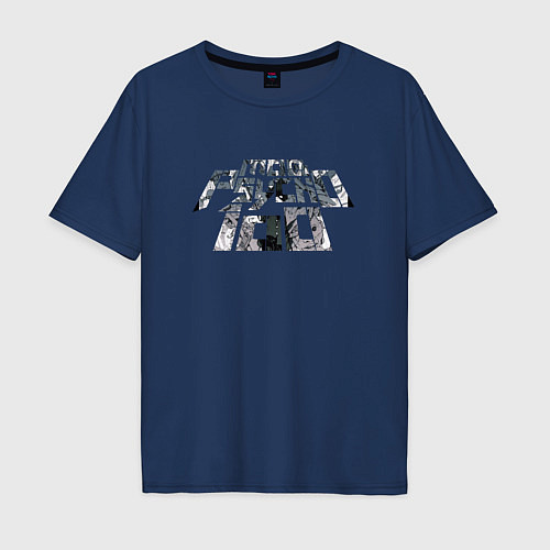 Мужская футболка оверсайз Моб Психо 100 / Тёмно-синий – фото 1