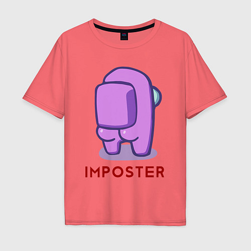 Мужская футболка оверсайз Among Us Impostor / Коралловый – фото 1