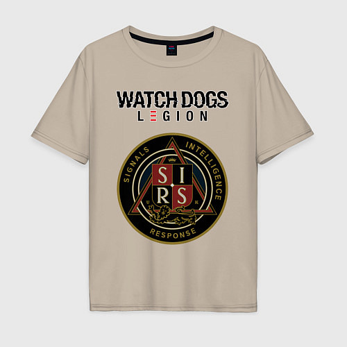 Мужская футболка оверсайз S I R S Watch Dogs Legion / Миндальный – фото 1