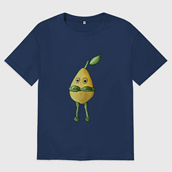 Футболка оверсайз мужская Лимон, цвет: тёмно-синий
