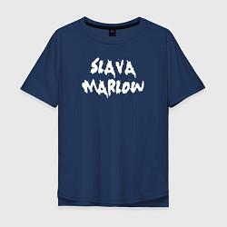 Футболка оверсайз мужская Slava Marlow, цвет: тёмно-синий