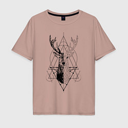 Мужская футболка оверсайз Polygonal deer