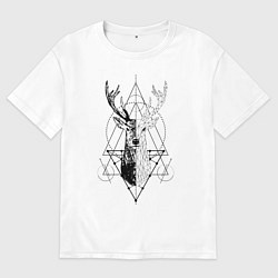 Мужская футболка оверсайз Polygonal deer