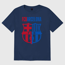 Футболка оверсайз мужская Barcelona FC, цвет: тёмно-синий