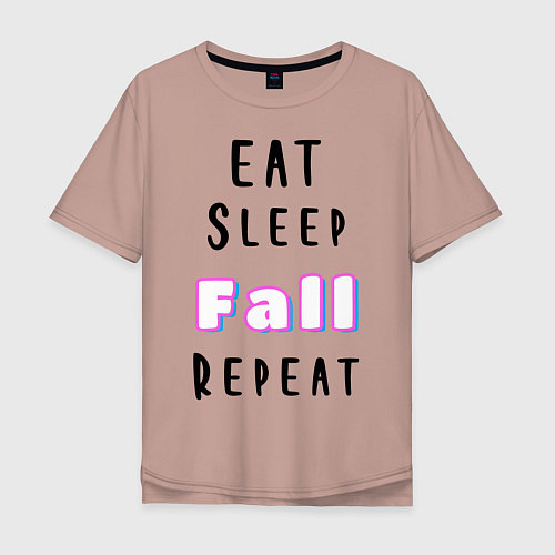 Мужская футболка оверсайз Fall Guys / Пыльно-розовый – фото 1