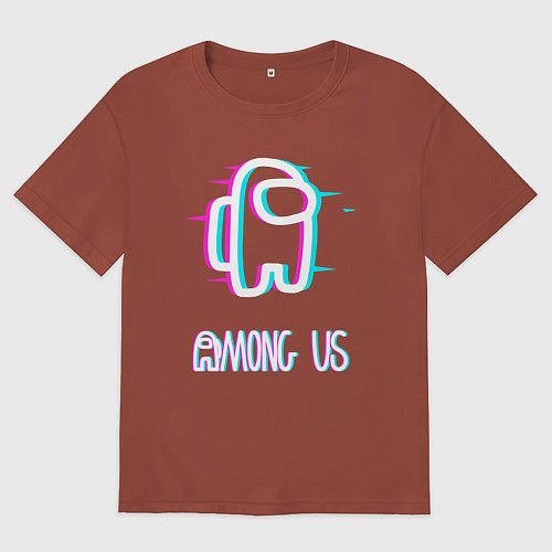 Мужская футболка оверсайз Among us / Кирпичный – фото 1
