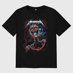 Мужская футболка оверсайз Metallica - орущий скелет