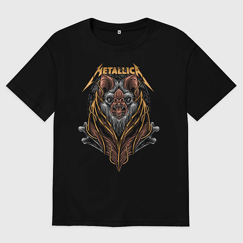 Мужская футболка оверсайз Metallica - летучая мышь / Черный – фото 1