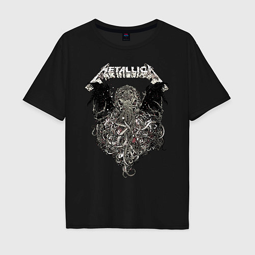 Мужская футболка оверсайз Metallica - спрут / Черный – фото 1