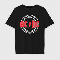 Футболка оверсайз мужская ACDC, цвет: черный