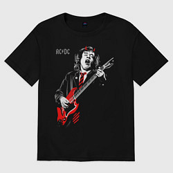 Футболка оверсайз мужская ACDC Angus Young, цвет: черный