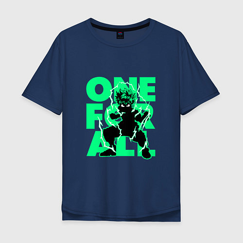 Мужская футболка оверсайз ONE FOR ALL / Тёмно-синий – фото 1