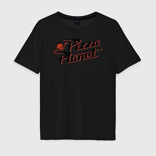 Мужская футболка оверсайз Pizza Planet / Черный – фото 1