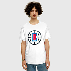Футболка оверсайз мужская Los Angeles Clippers, цвет: белый — фото 2