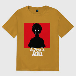 Футболка оверсайз мужская Mob psycho 100 Z, цвет: горчичный
