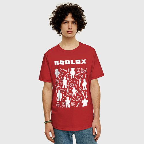 Мужская футболка оверсайз ROBLOX / Красный – фото 3
