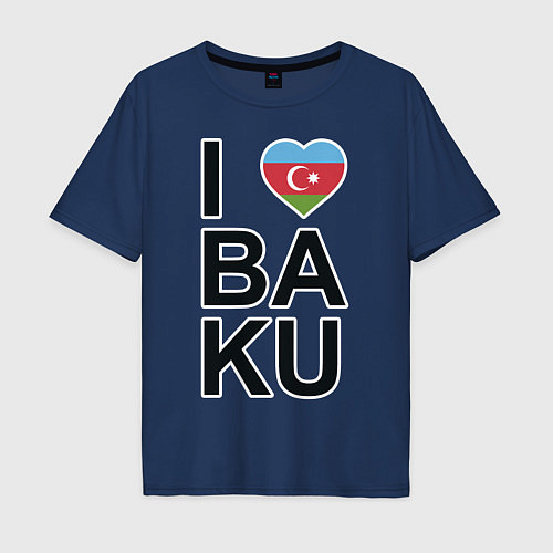 Мужская футболка оверсайз Baku / Тёмно-синий – фото 1