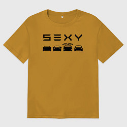Футболка оверсайз мужская Tesla sexy, цвет: горчичный