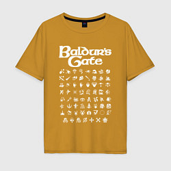 Футболка оверсайз мужская BALDURS GATE, цвет: горчичный