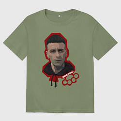 Футболка оверсайз мужская Голяк Brassic Винни Онил, цвет: авокадо