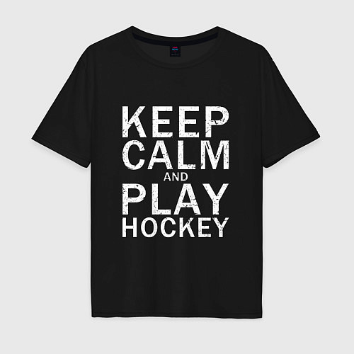 Мужская футболка оверсайз K C a Play Hockey / Черный – фото 1