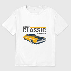 Футболка оверсайз мужская Dodge, цвет: белый