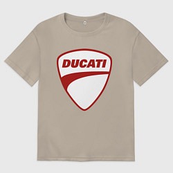 Футболка оверсайз мужская Ducati Logo Дукати Лого Z, цвет: миндальный
