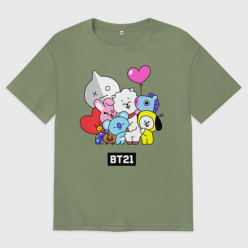 Мужская футболка оверсайз BT21 / Авокадо – фото 1