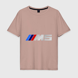 Футболка оверсайз мужская BMW M5, цвет: пыльно-розовый