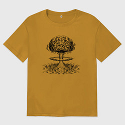Футболка оверсайз мужская Взрыв мозга, цвет: горчичный