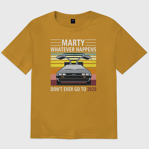 Мужская футболка оверсайз Back to the Future / Горчичный – фото 1