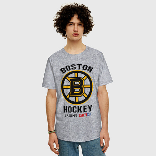 Мужская футболка оверсайз BOSTON BRUINS NHL / Меланж – фото 3