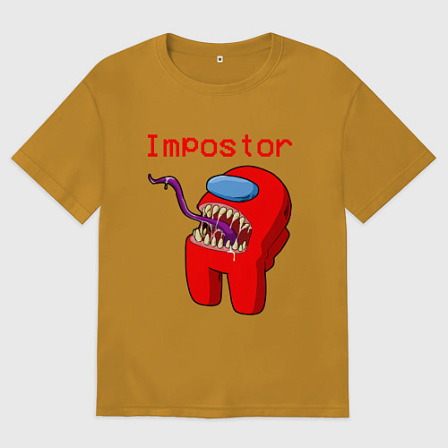 Мужская футболка оверсайз AMONG US - IMPOSTOR / Горчичный – фото 1
