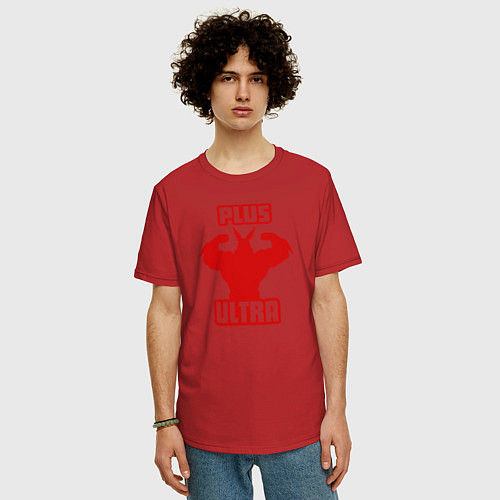 Мужская футболка оверсайз PLUS ULTRA / Красный – фото 3
